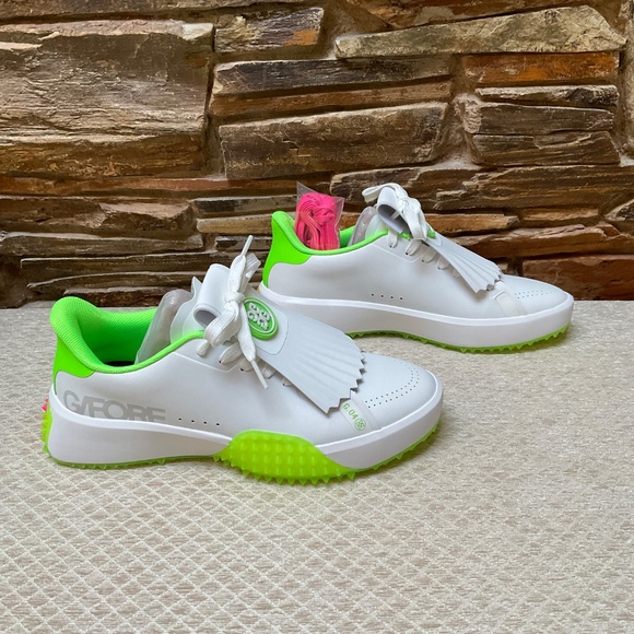 G/FORE White and Neon Green Athletic Shoes - Picture 3 of 9